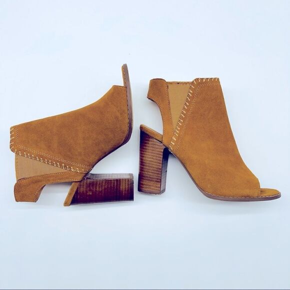 UO Urban Outfitters UO Brown Suede PeepToe Ankle Booties Size 8 - Picture 6 of 15